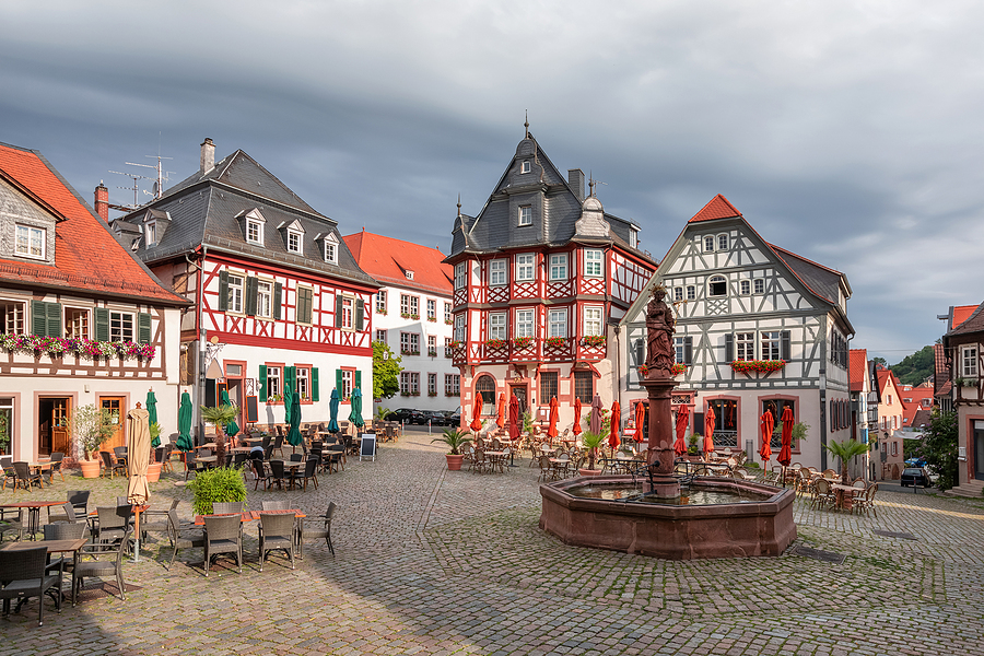 Traditionele huisjes in Heppenheim Duitsland